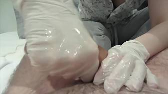 jerking latex gloves