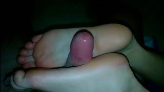 sperm nylon pantyhose footjob