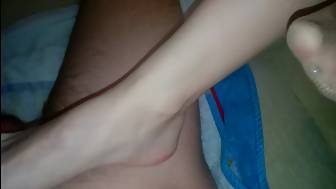 sperm nylon pantyhose footjob