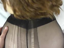 8 min - Big butt black tights