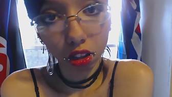 tongue teasing kissing glass