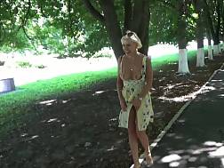 6 min - Blonde flashing wanking public