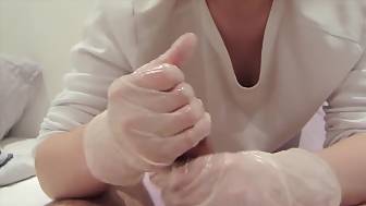 nurse relaxing closeup handjob