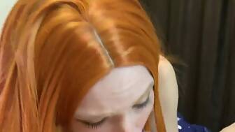 redhaired blow sperm mouth