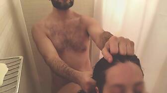 milf penis ass shower