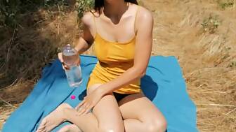 wet masturbating outdoors