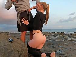 16 min - College creampie public beach