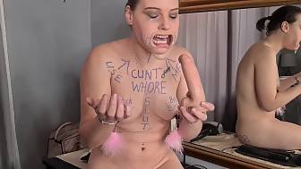 wet pale herself gags