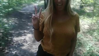 undresses outdoors sucking pecker