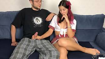 sister college sperm handjob