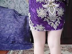 7 min - Dress white legs housewife