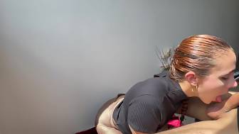 gag explodes mouth swallow