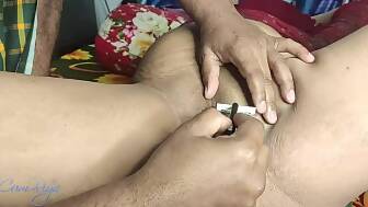 shaving wifes unshaved cunt