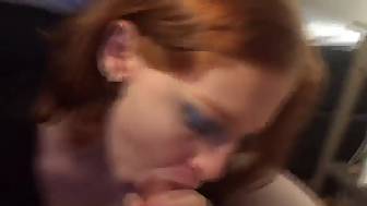 boobed redhead teenager blowjob