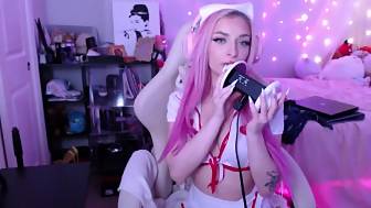 asmr licking nurse cosplay