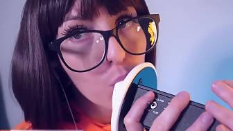 asmr cosplay licking eating