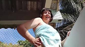 cuckold satisfy wife balcony