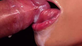 close milky blowjob dick